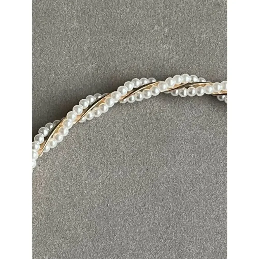 Pearl Bridal Headband Double Strand Faux High Quality Hairband